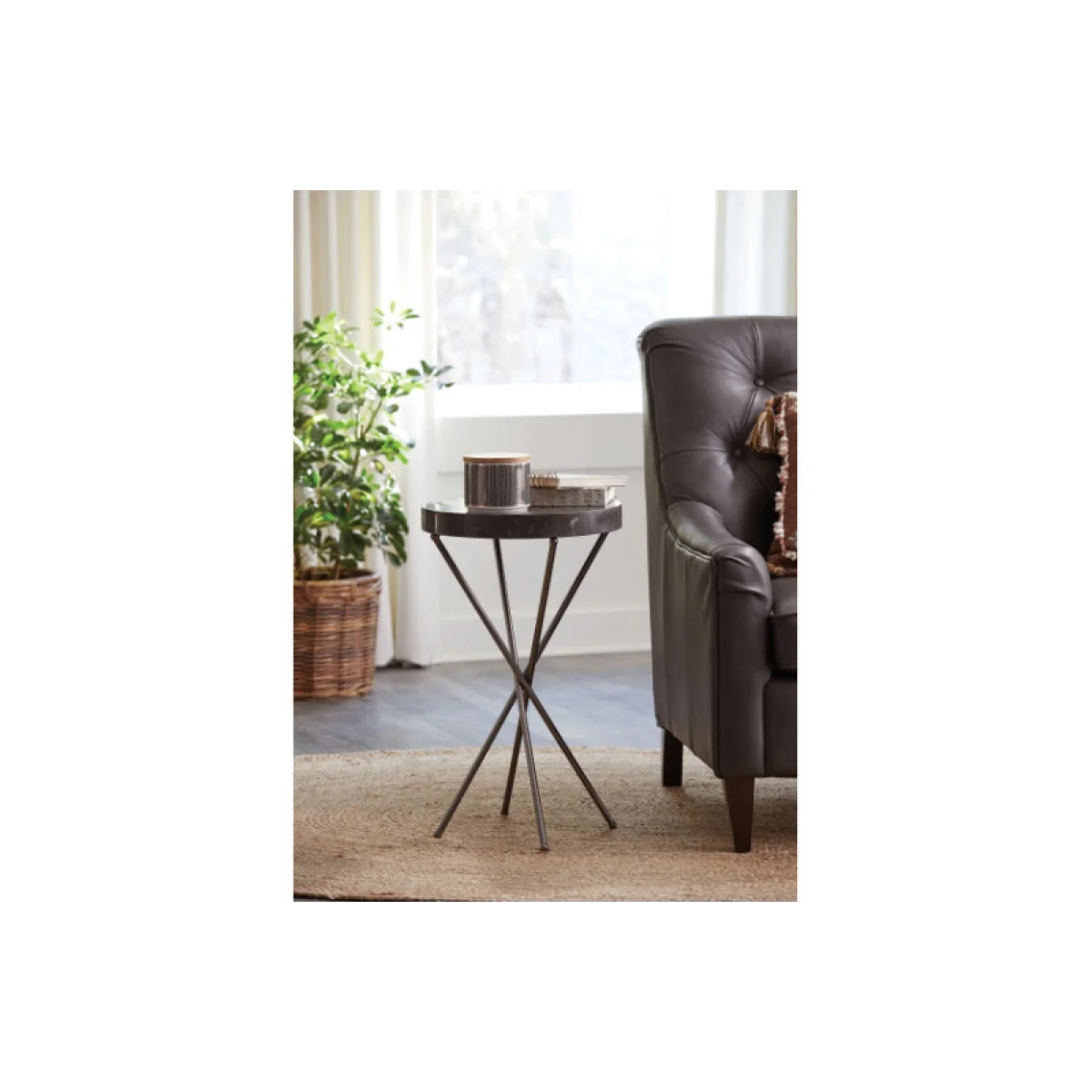 West End Round Chairside Table Chairside Tables Brown 6