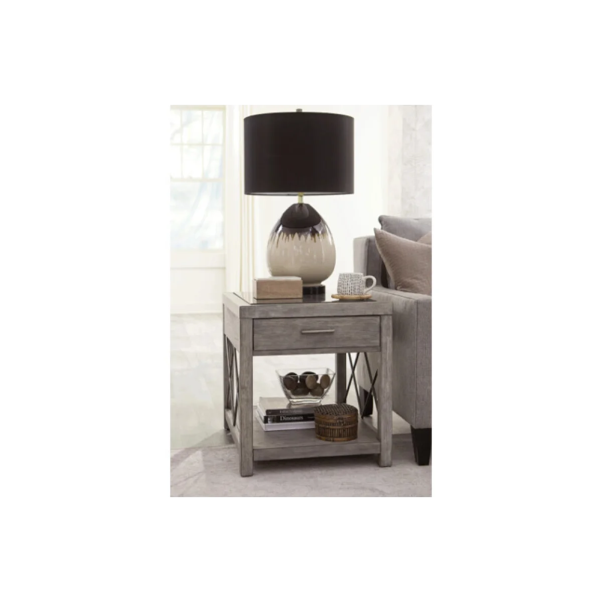 West End Rectangular Drawer End Table End tables Brown 6