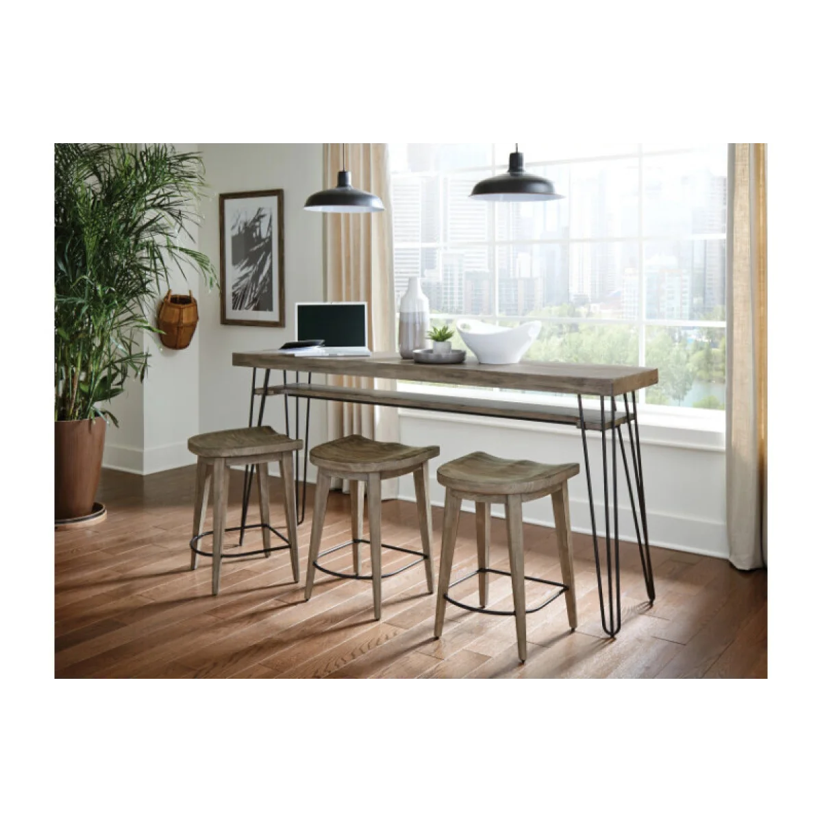 Sanbern Bar Console With Three Stools Bar Furniture Bar Furniture 6
