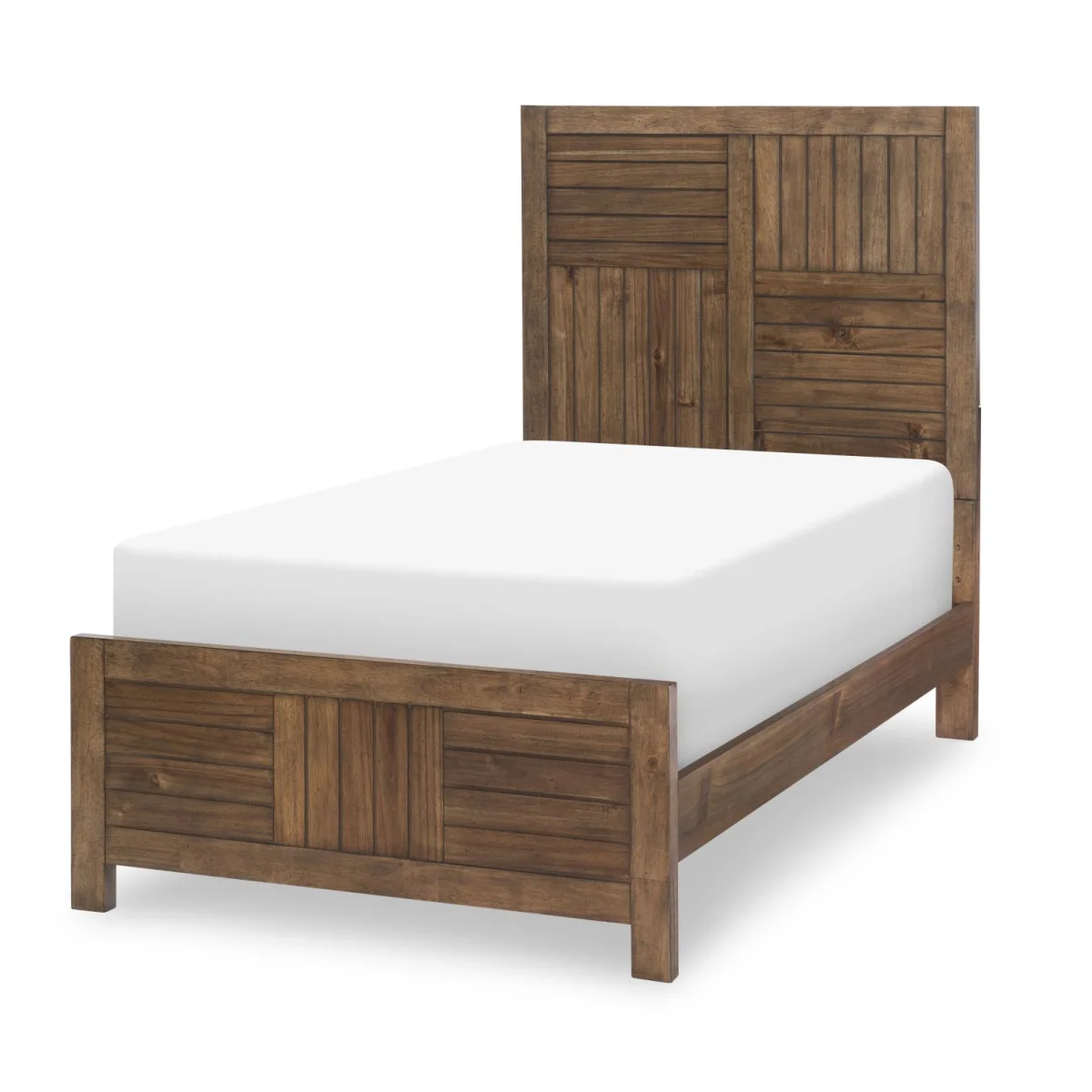 Complete Panel Bed, Twin 3/3 Brown Finish Youth Beds Brown 4