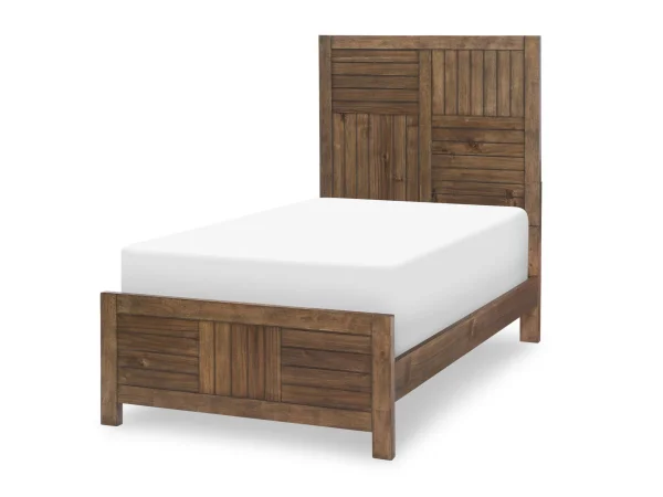 Complete Panel Bed, Twin 3/3 Brown Finish Youth Beds Brown