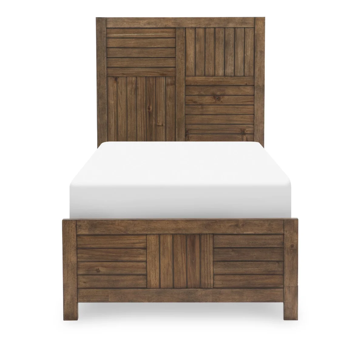 Complete Panel Bed, Twin 3/3 Brown Finish Youth Beds Brown 7
