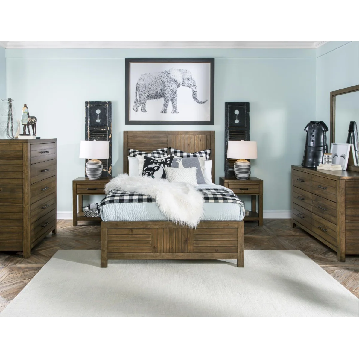 Complete Panel Bed, Full 4/6 Brown Finish Youth Beds Brown 9