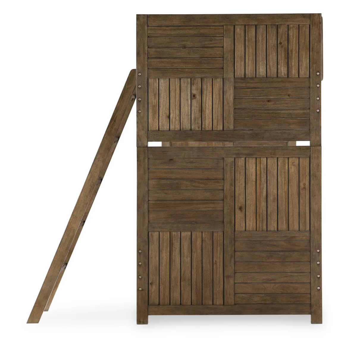 Complete Twin Over Twin Bunk Bed Brown Finish Youth Beds Brown 6