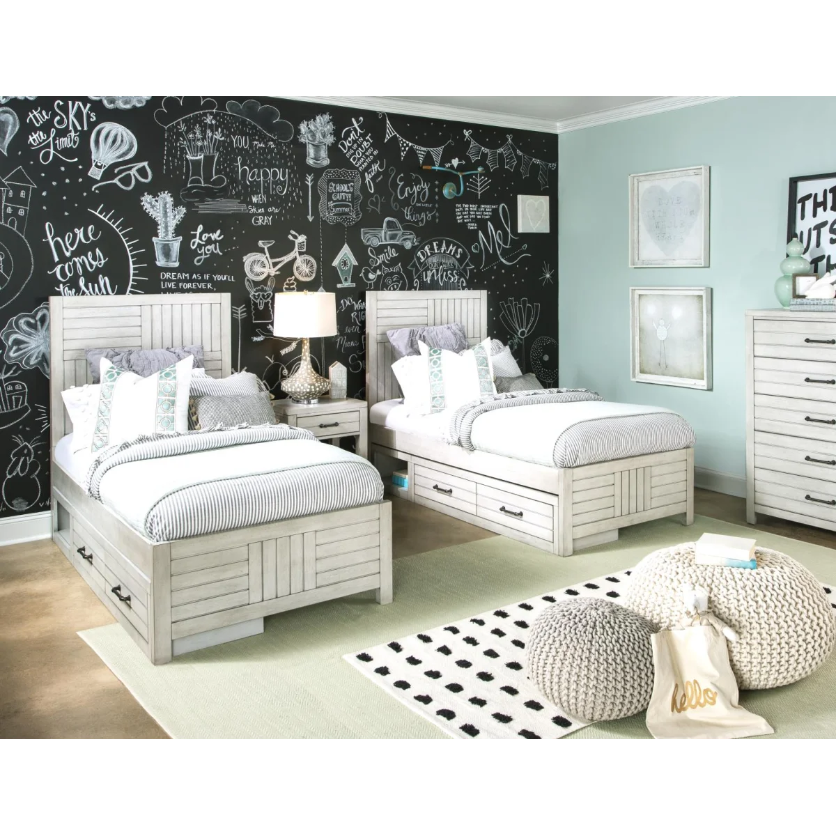 Complete Panel Bed, Twin 3/3 Stone Path Gray Finish Youth Beds Legacy Classic Furniture 8