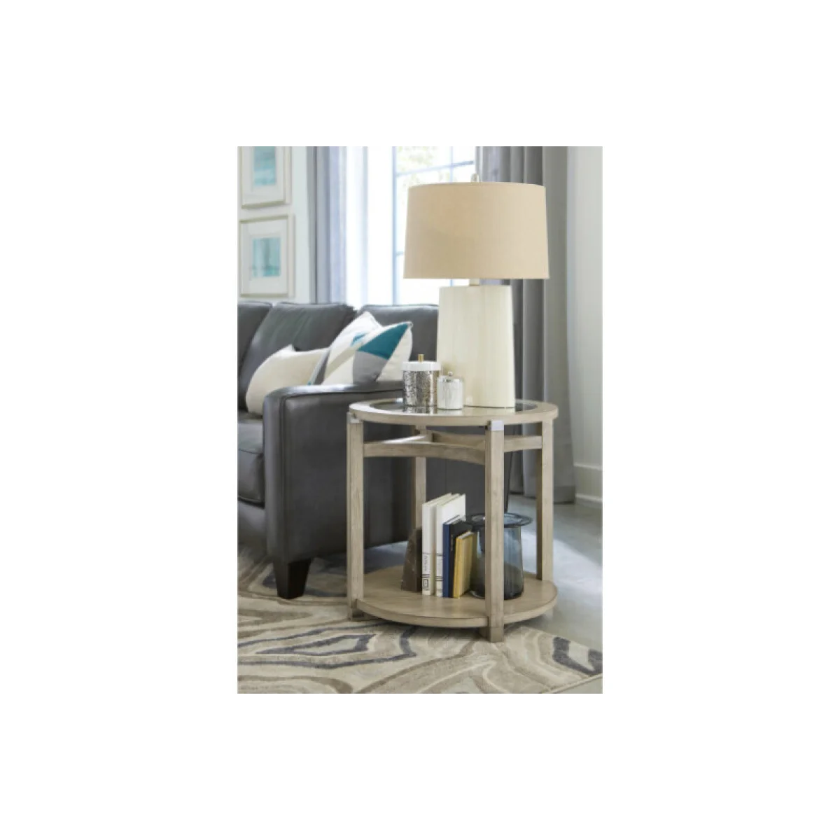 Solstice Round End Table End tables Cream 6