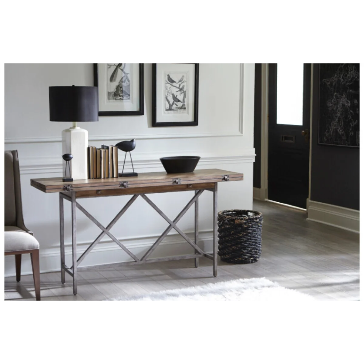 Hidden Treasures Flip Top Console Sofa Tables Gray 6