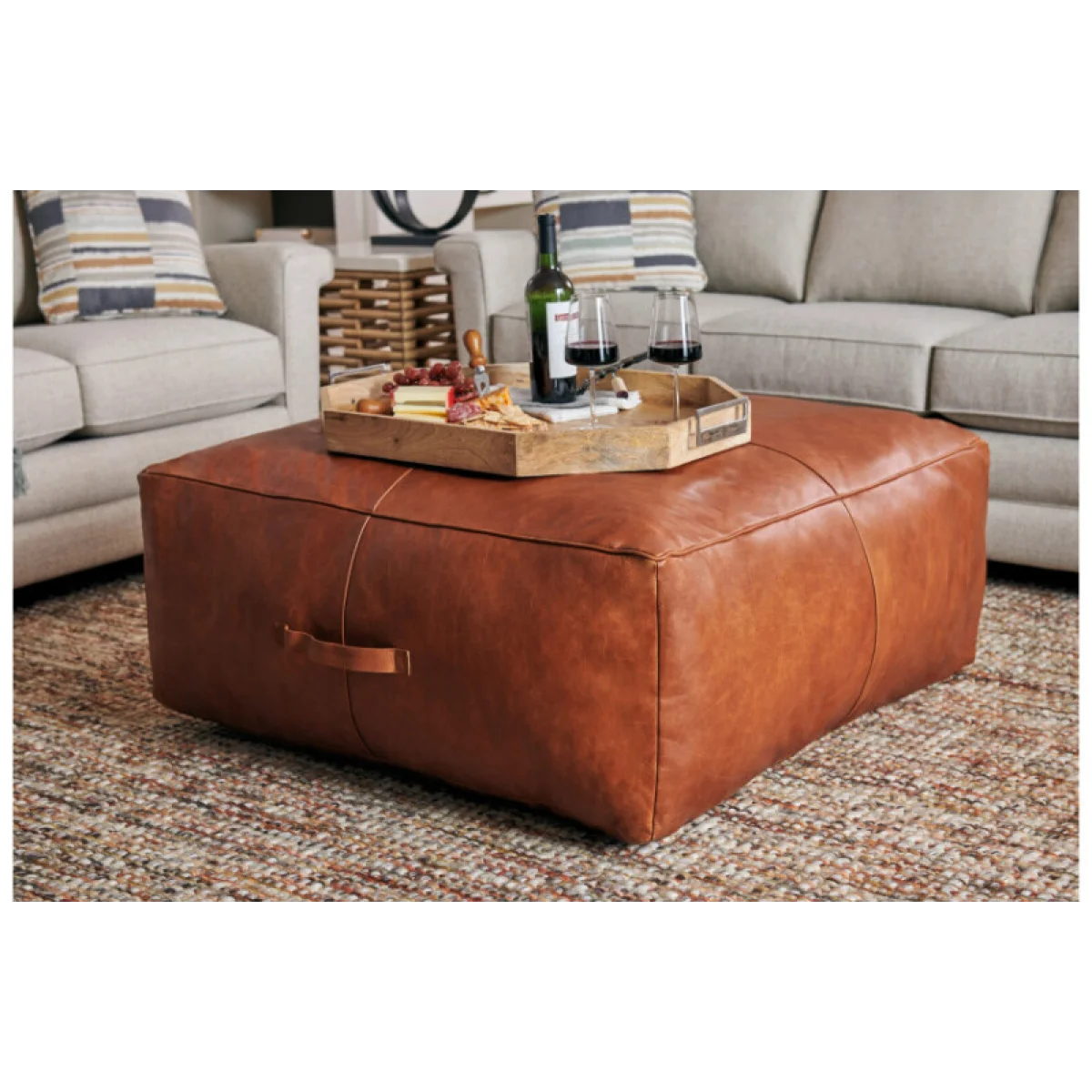 Hidden Treasures Bazaar Large Square Pouf Ottomans & Poufs black 6