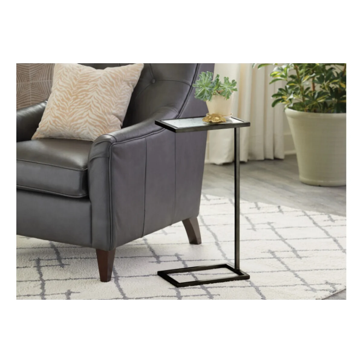 Hidden Treasures Silver Leaf “c” Table End tables Brown 6