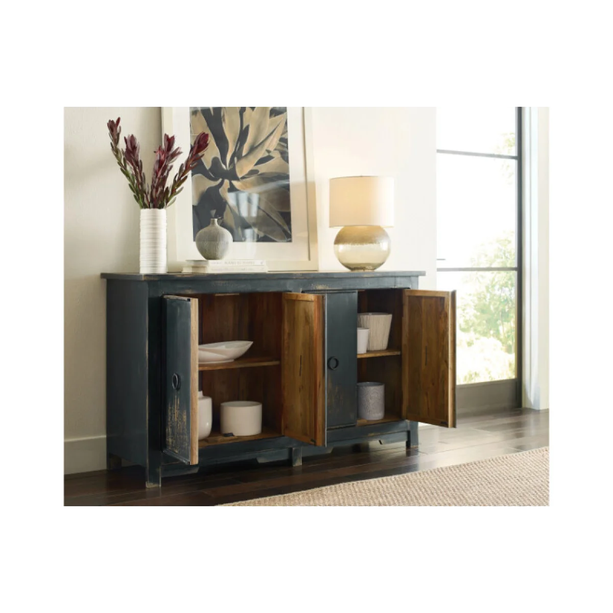 Hidden Treasures Charcoal Four Door Console Accent Furniture Accent Furniture 7
