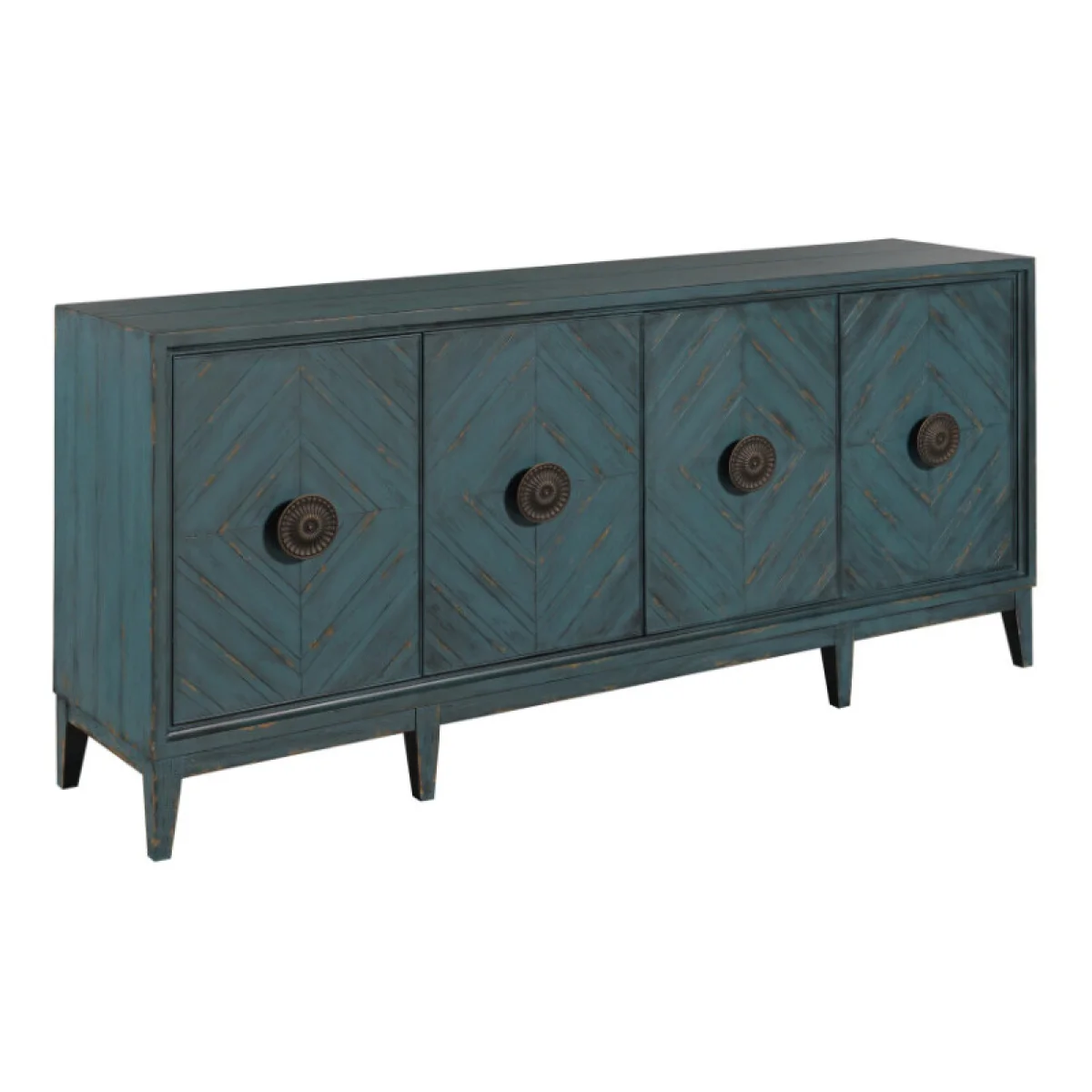 Hidden Treasures Lapis Four Door Console Sofa Tables Gray 4