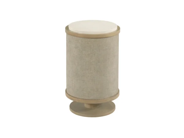 Hidden Treasures Round Linen Chairside Table Chairside Tables Chairside Tables