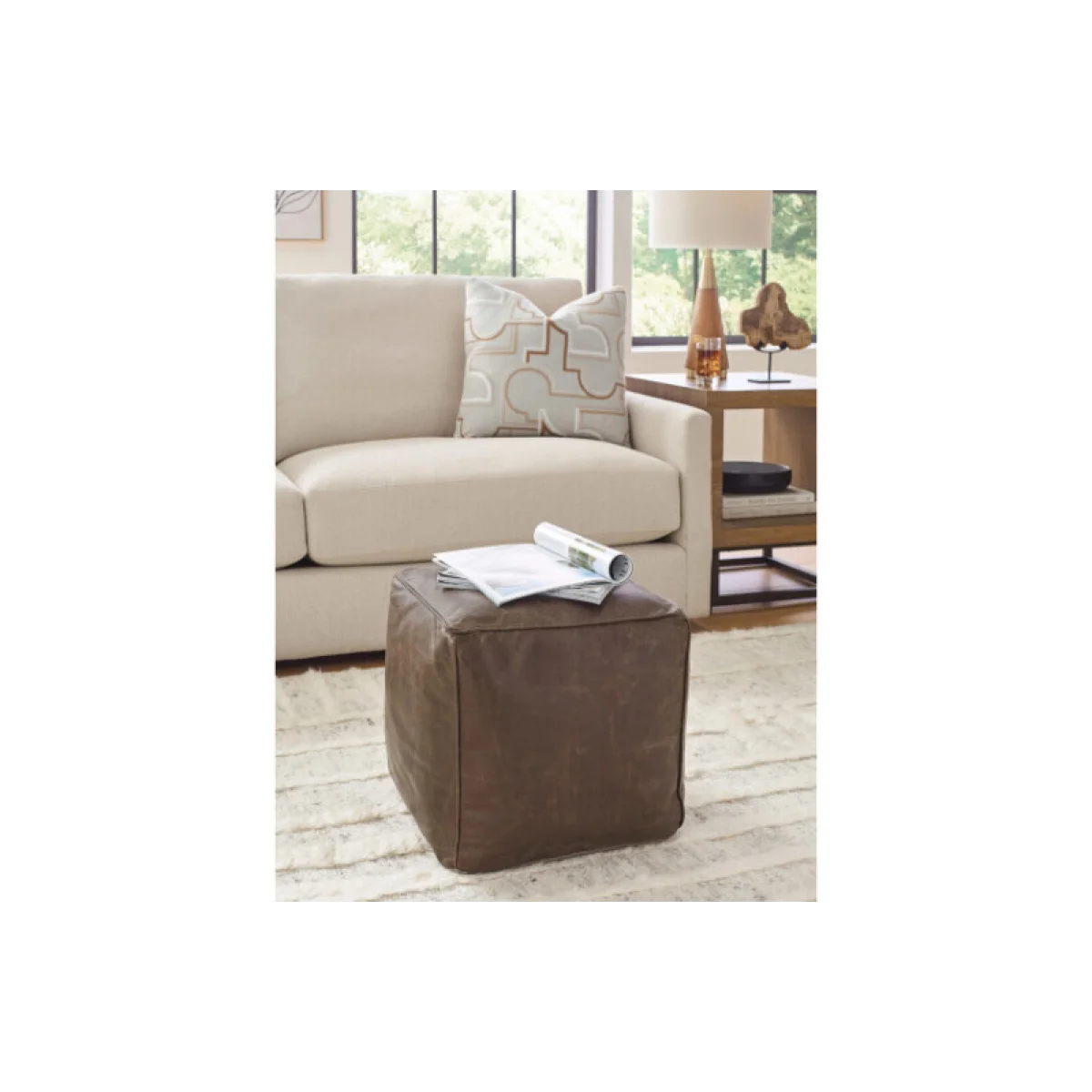 Hidden Treasures Solace Cube Ottomans & Poufs Brown 6