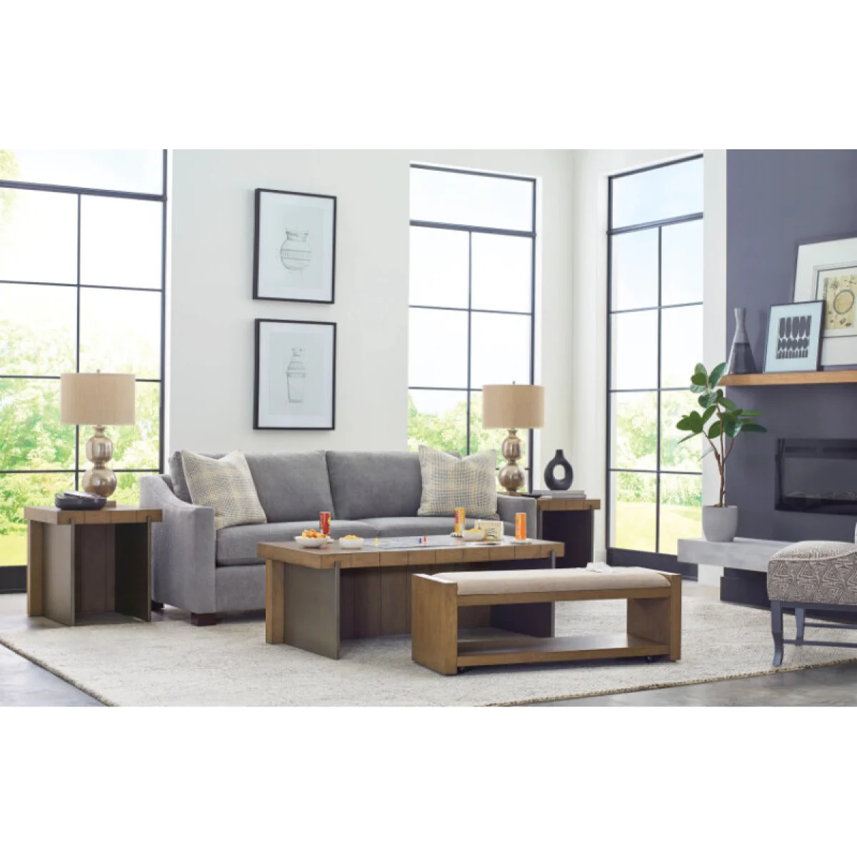 Hidden Treasures Spence Coffee Table And Bench Cocktail & Coffee Tables Brown 6