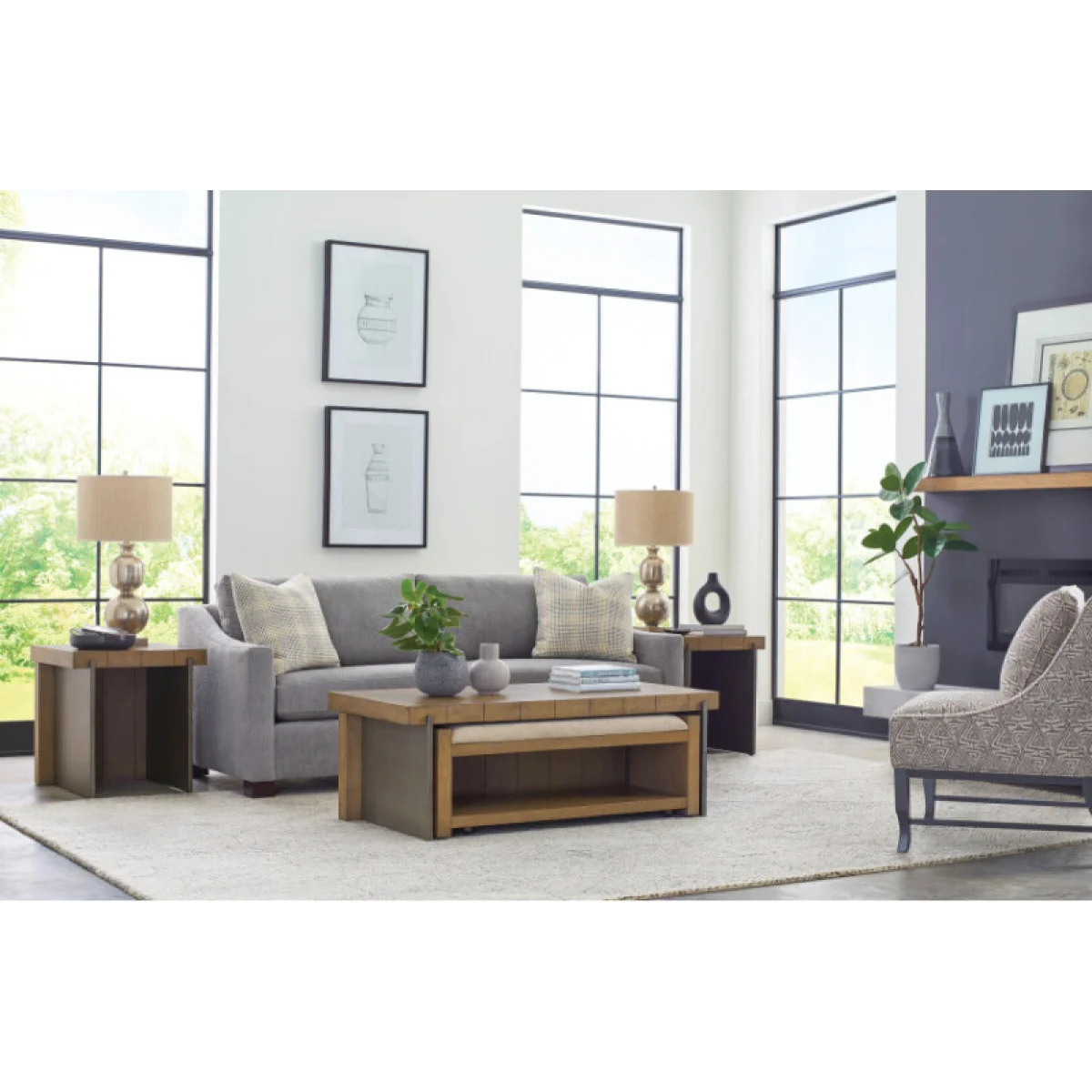 Hidden Treasures Spence Coffee Table And Bench Cocktail & Coffee Tables Brown 7