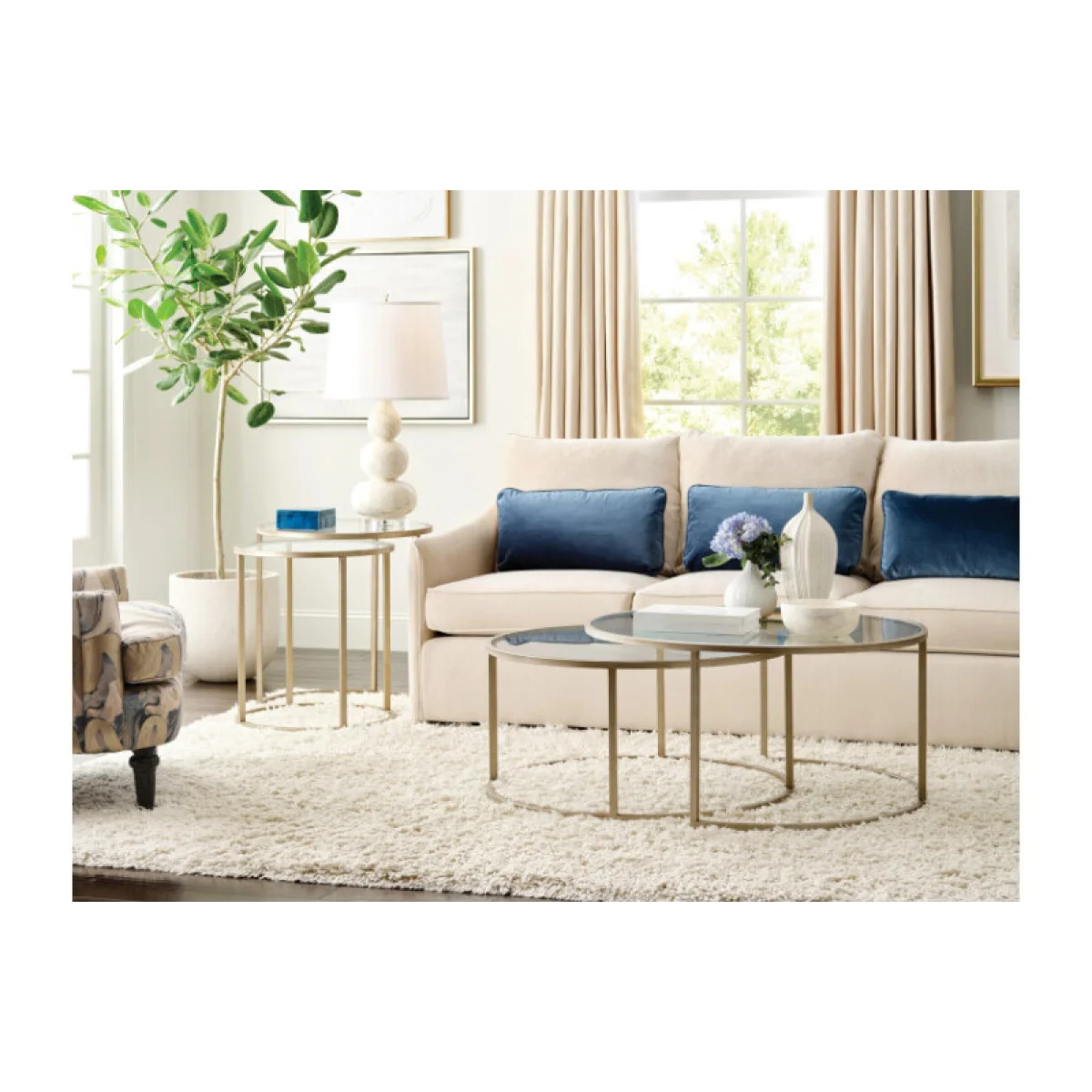 Hidden Treasures Abstrace Nesting End Table Set End tables black 7