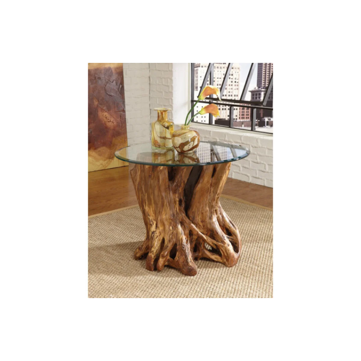 Hidden Treasures Root Ball End Table End tables Brown 6