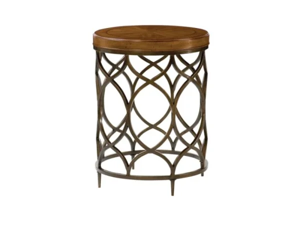 Hidden Treasures Round Lamp Table End tables Brown