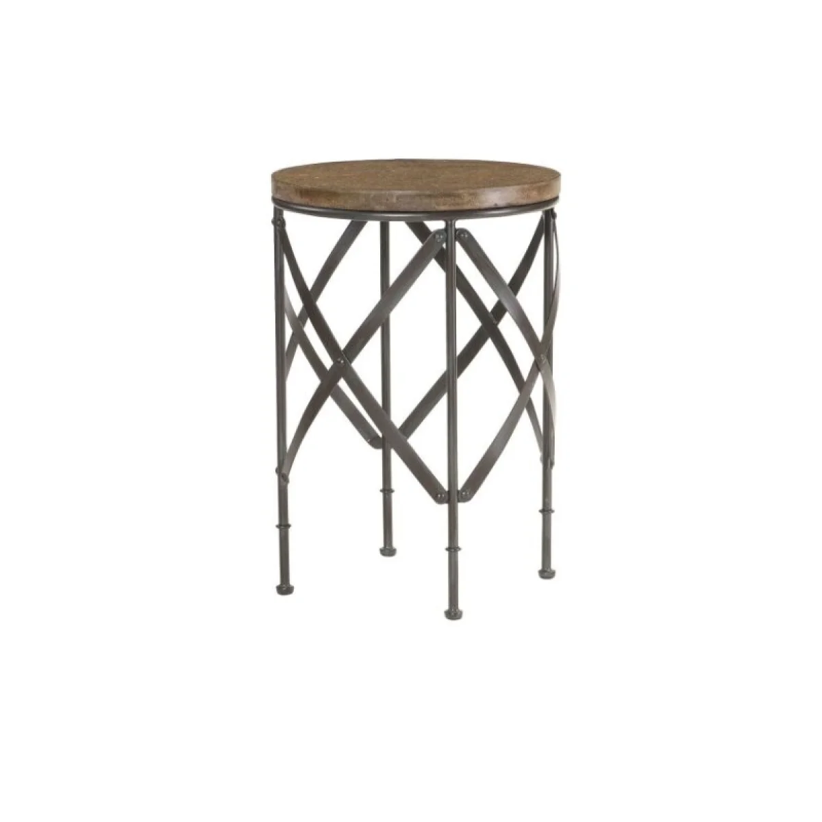 Hidden Treasures Round Metal Table End tables black 4