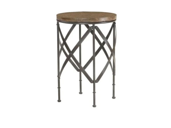 Hidden Treasures Round Metal Table End tables black