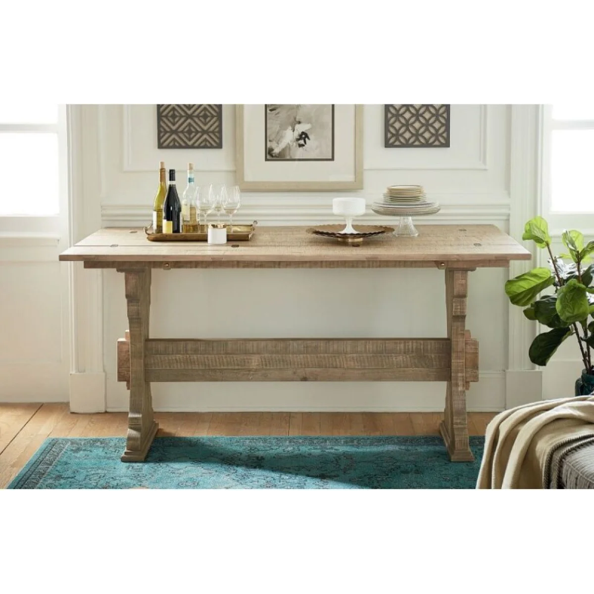 Hidden Treasures Trestle Flip Top Table Accent Furniture Accent Furniture 6