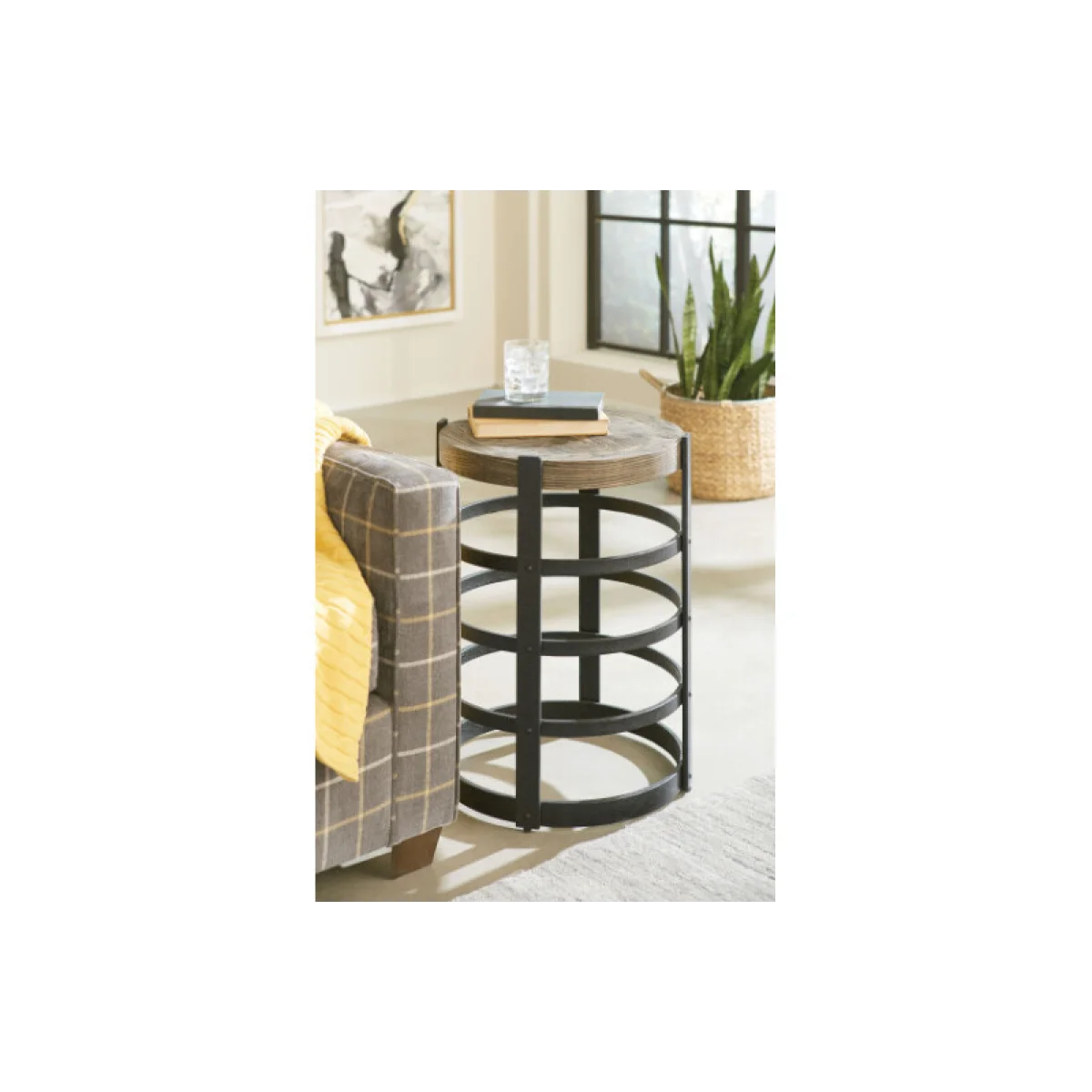 Hidden Treasures Barrel Strap End Table End tables End Tables 6