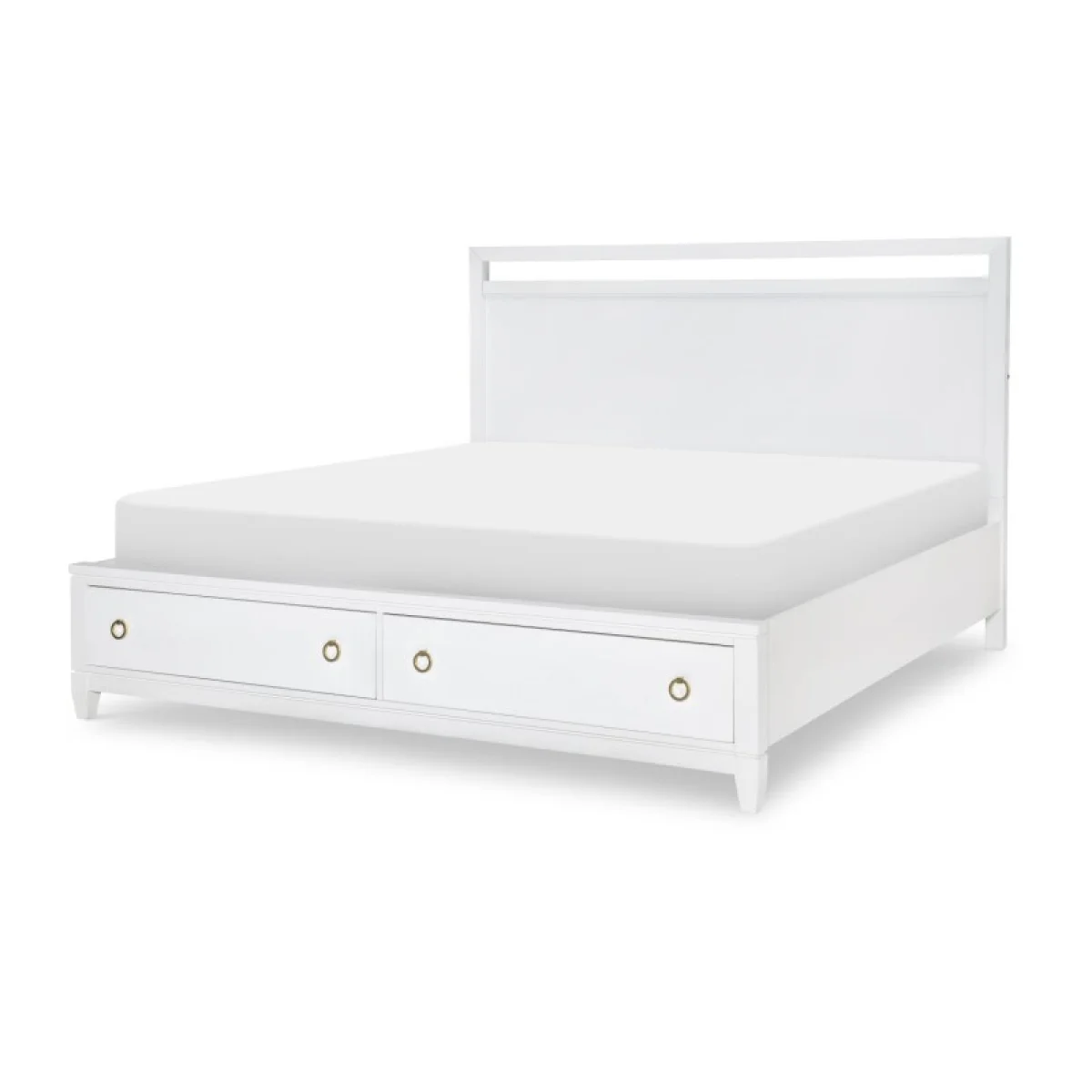 Complete Panel Bed W Storage King 6/6 White Finish Beds Beds 4