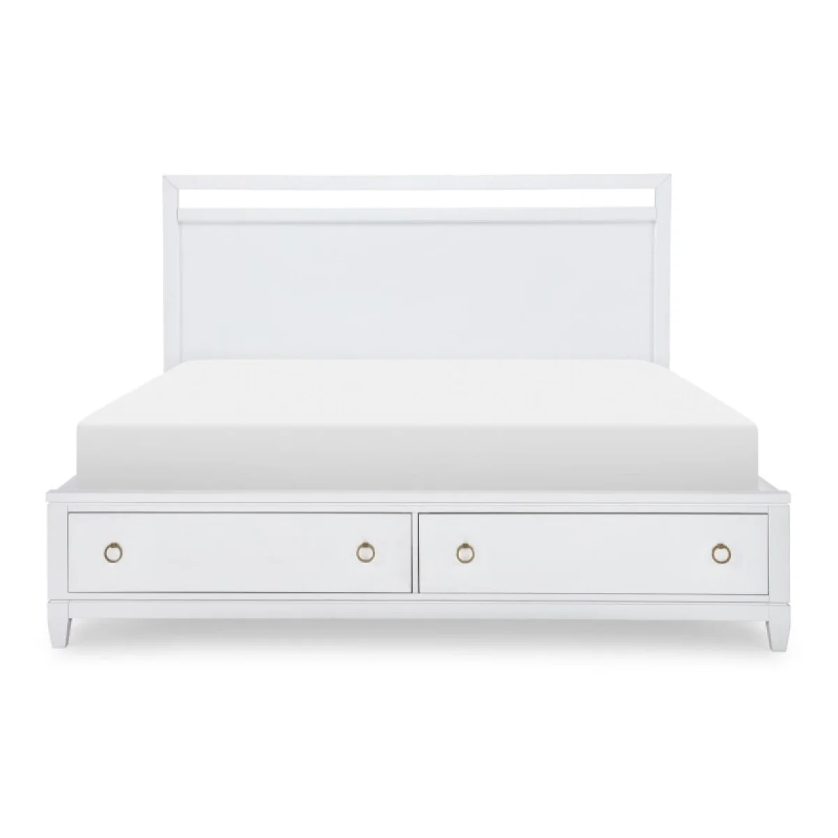 Complete Panel Bed W Storage Ca King White Finish 6/0 Beds Beds 6