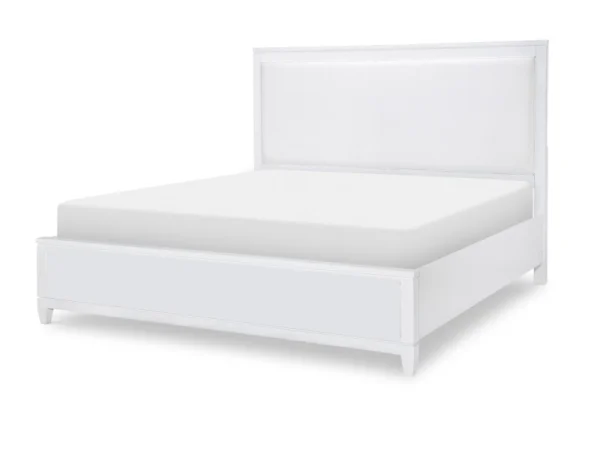 Complete Upholstered Bed Queen 5/0 White Finish Beds Beds