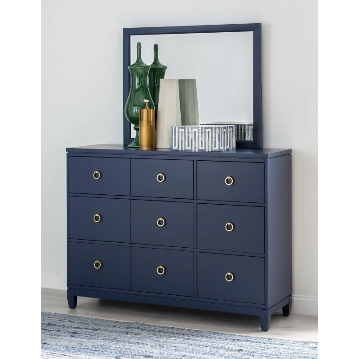 Mirror Blue Finish Bedroom Mirrors blue 6