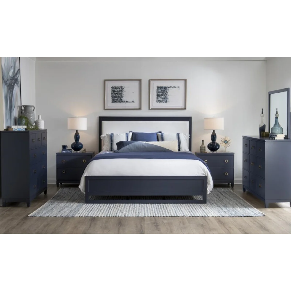 Mirror Blue Finish Bedroom Mirrors blue 7
