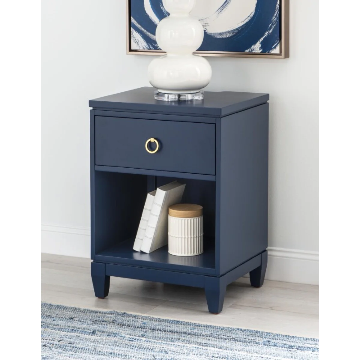 Open Nightstand Blue Finish Nightstands blue 6