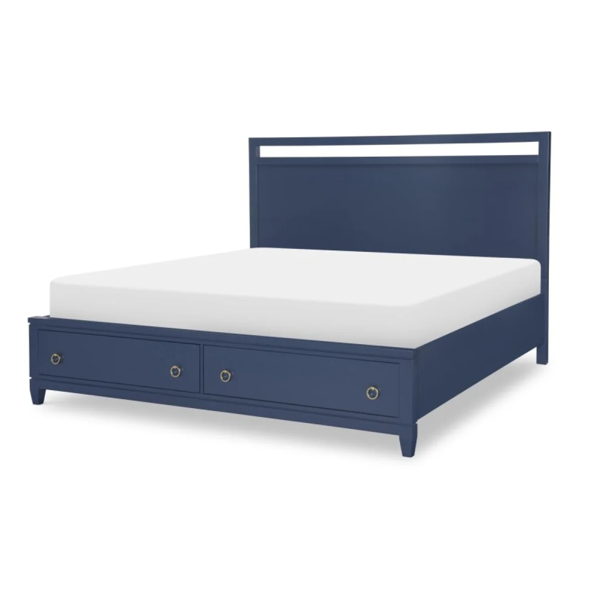 Complete Panel Bed W Storage Ca King 6/0 Blue Finish Beds Beds 4