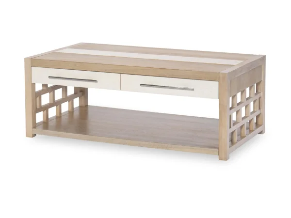 Rectangle Cocktail Table W Travertine Insert Cocktail & Coffee Tables Brown