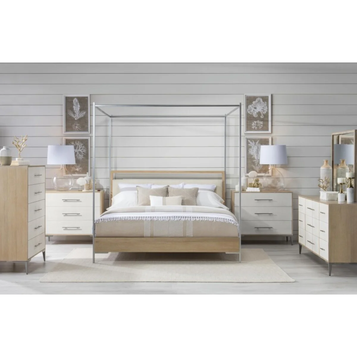 Complete Upholstered Bed W Canopy 50 Beds Beds 8