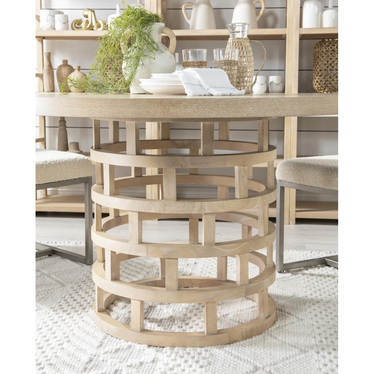 Complete Round Pedestal Table Dining Sets Brown 6