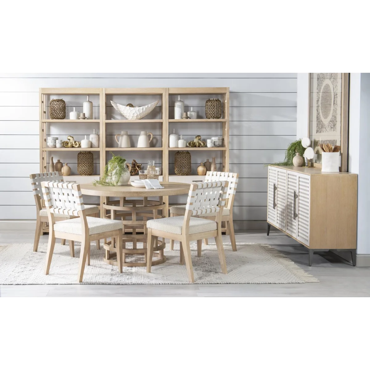 Complete Round Pedestal Table Dining Sets Brown 15