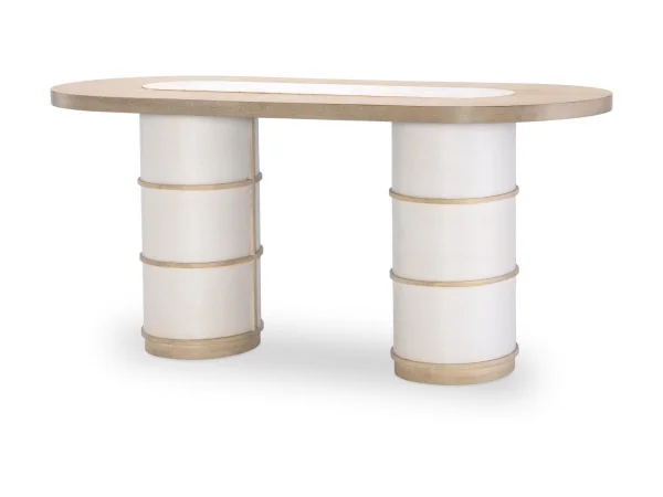 Complete Double Pedestal Counter Height Table Dining Sets Cream