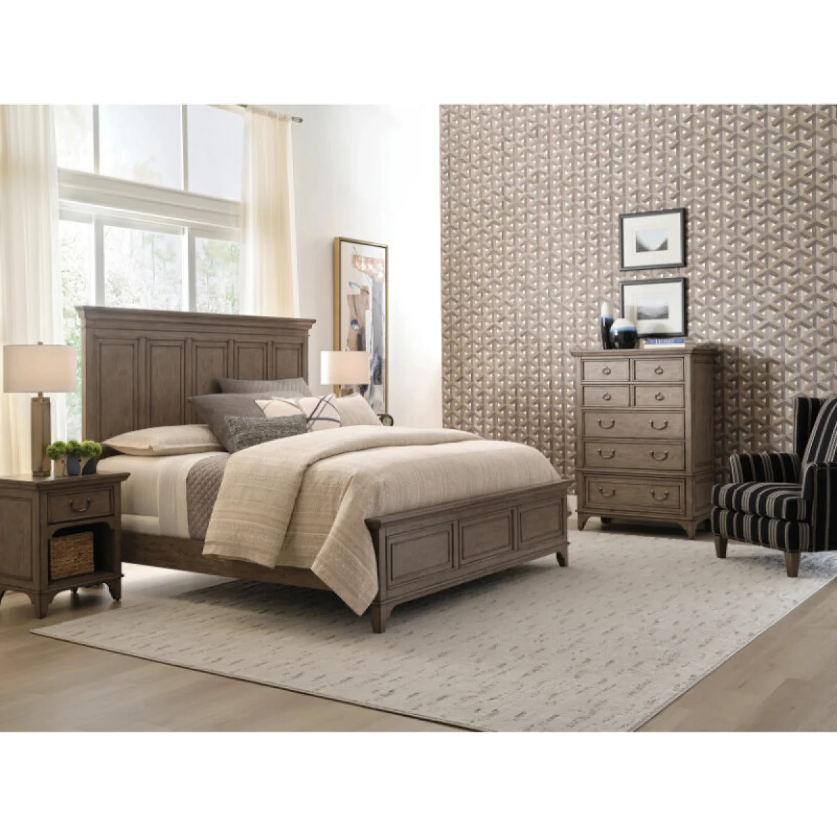 Carmine Asher Panel Queen Bed Complete Beds American Drew 4