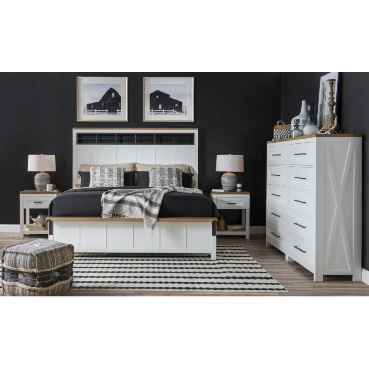 Complete Two Tone Panel Bed Ca King 6/0 Beds Beds 8