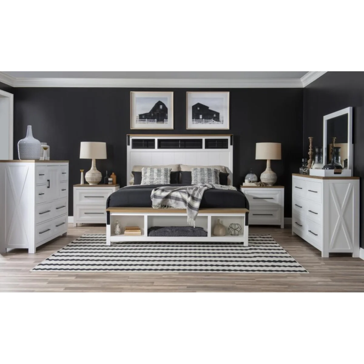 Complete Two Tone Panel Bed Ca King 6/0 Beds Beds 8