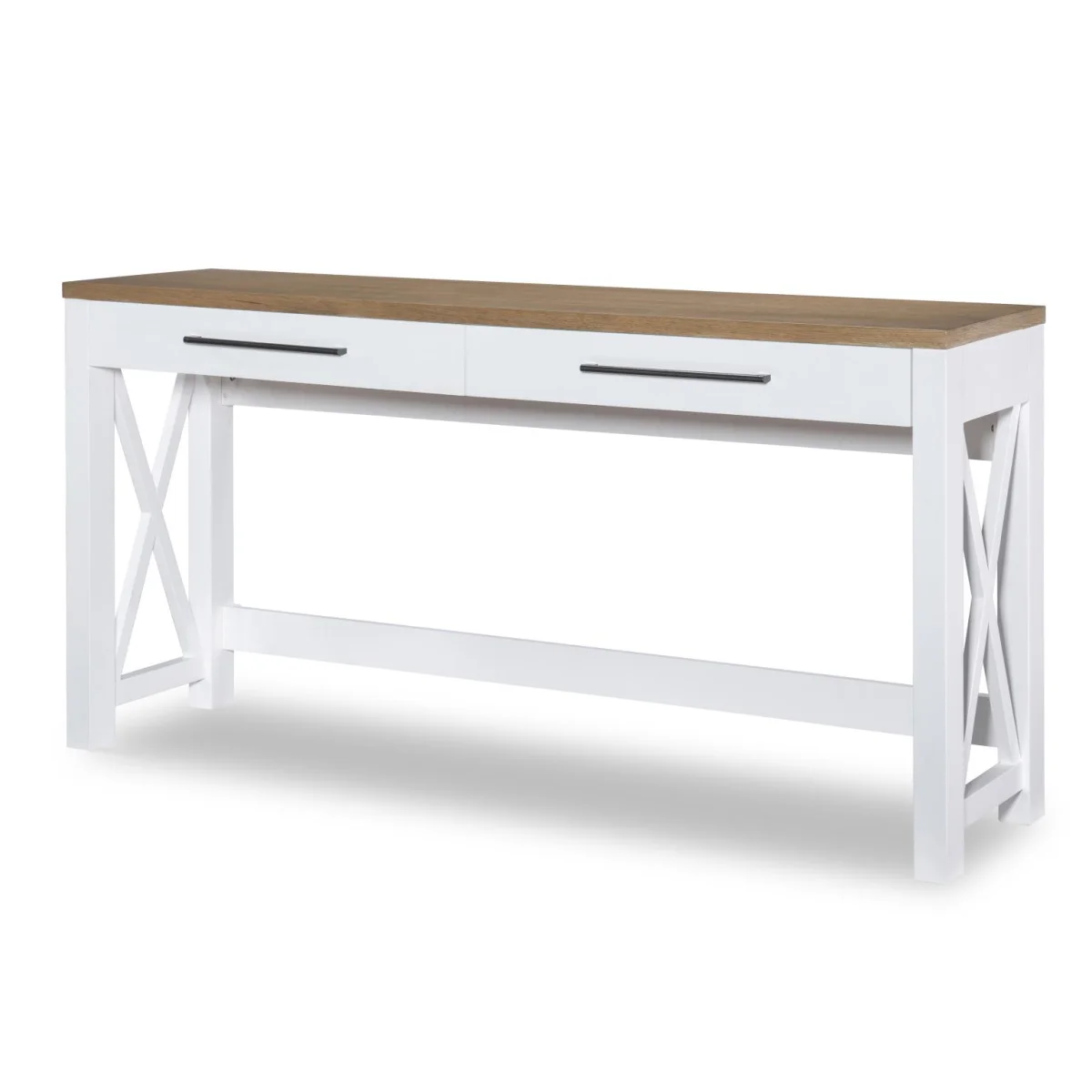 Sofa Table/desk Sofa Tables Harvest Oak Tops, Natural White Base, Aged Black Accents 4