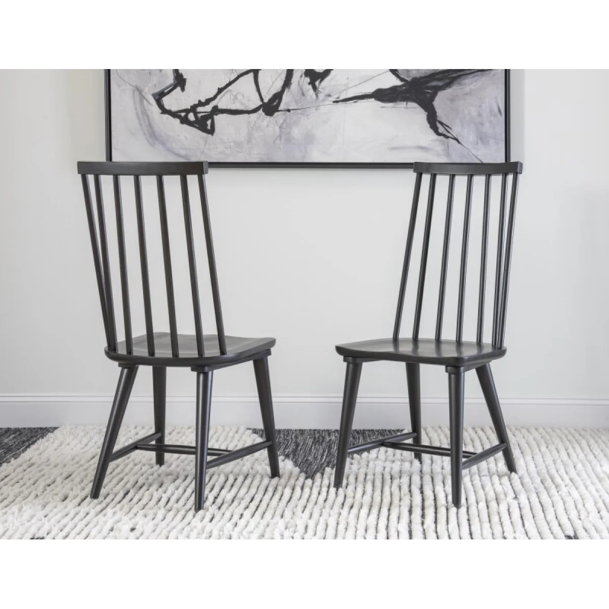 High Back Spindle Side Chair Chairs & Benches black 7