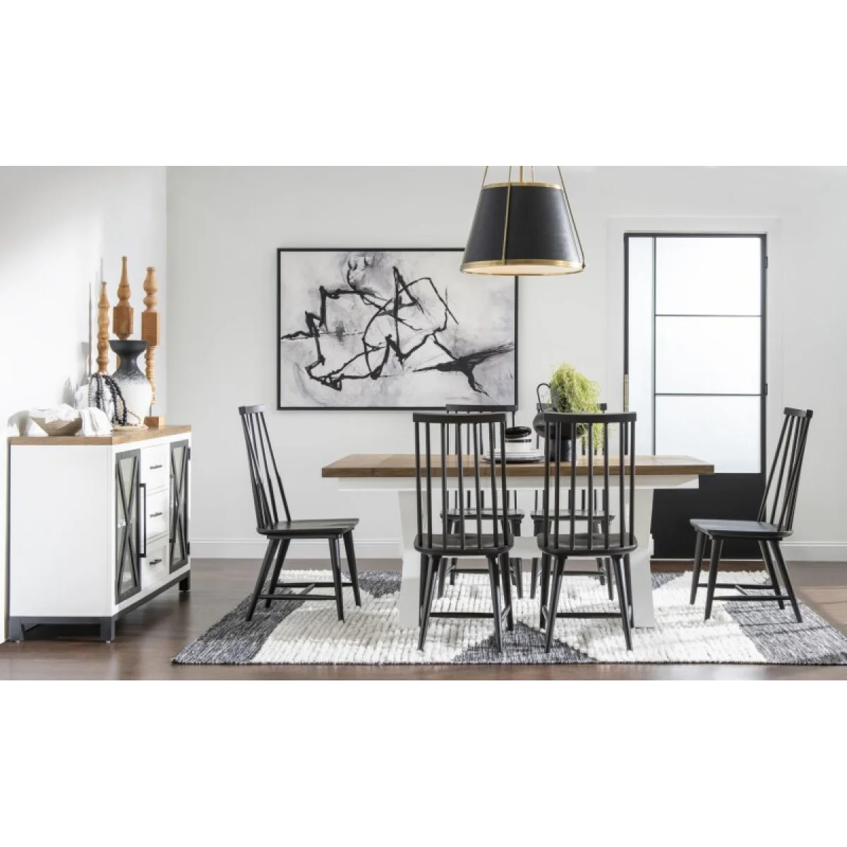 High Back Spindle Side Chair Chairs & Benches black 8