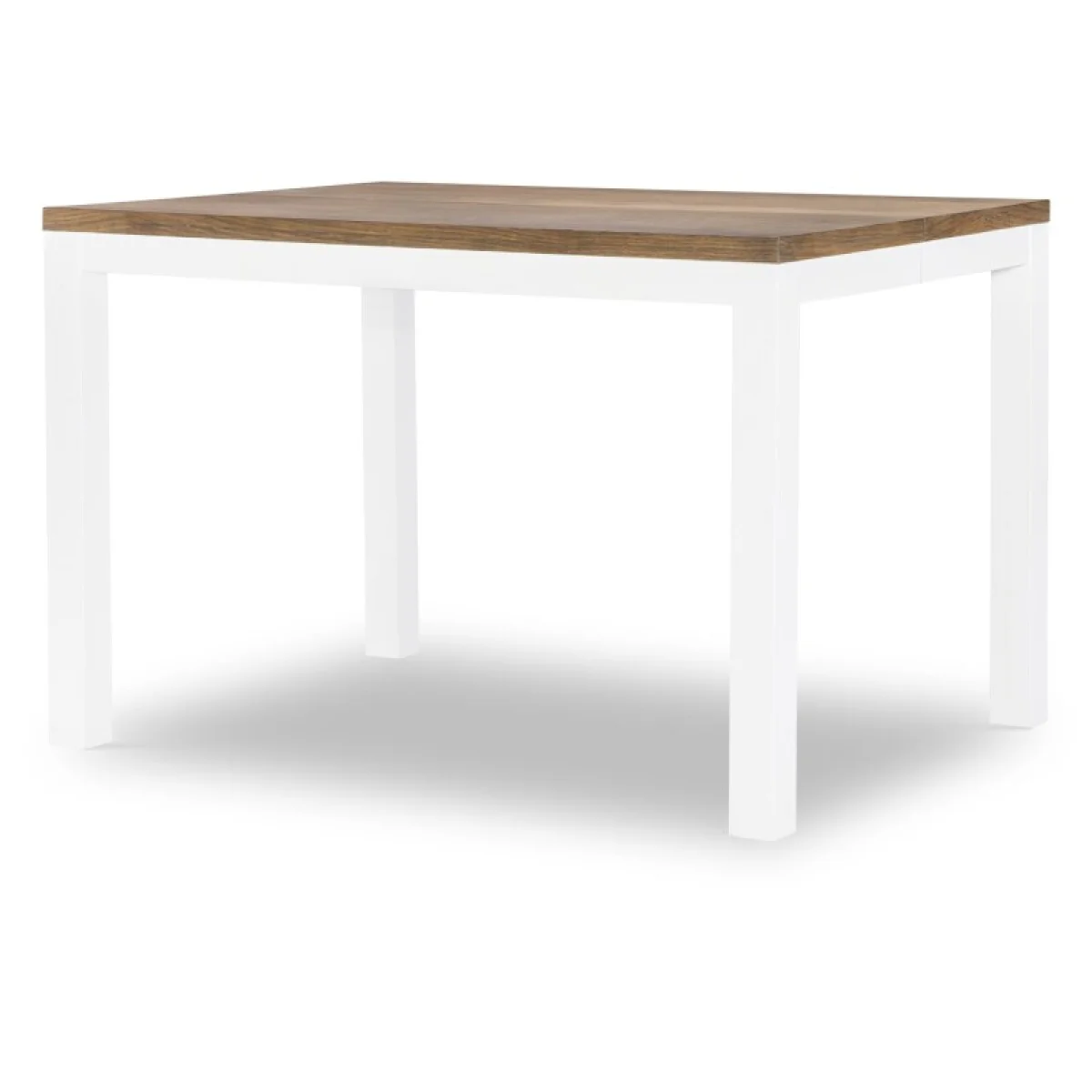 Counter Table W Butterfly Leaf Dining Tables Dark Oak Tops, Natural White Base, Aged Black Accents 4