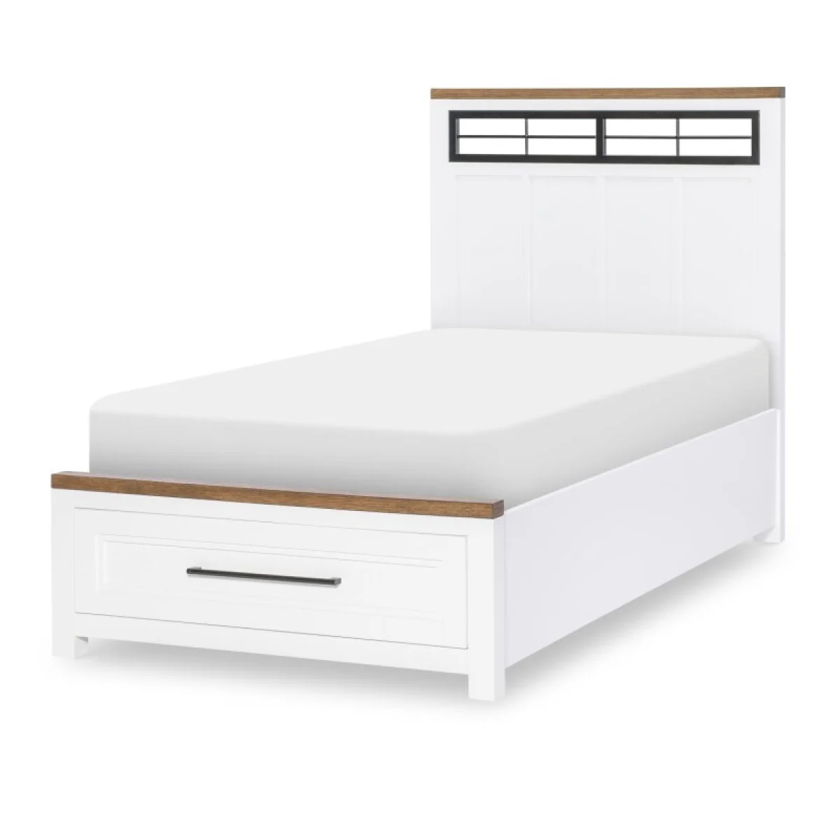 Complete Metalwork Panel Bed W. Storage Footboard, Twin 3/3 Youth Beds Legacy Classic Furniture 4