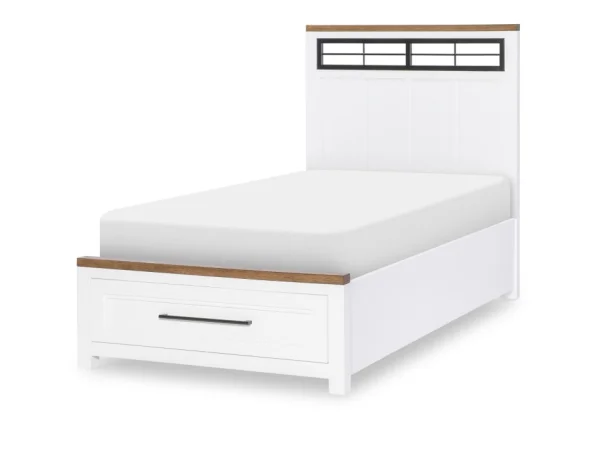 Complete Metalwork Panel Bed W. Storage Footboard, Twin 3/3 Youth Beds Legacy Classic Furniture