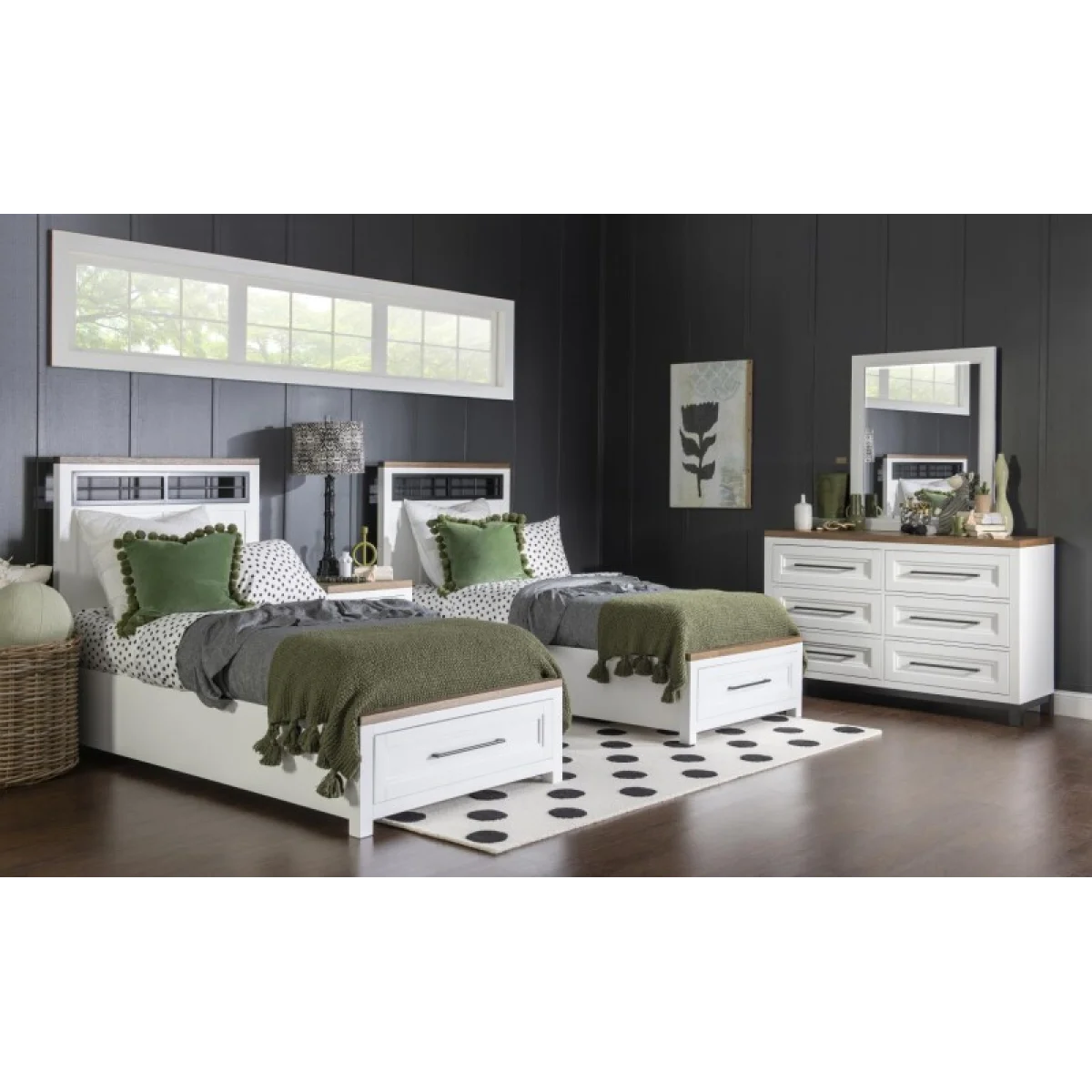 Complete Metalwork Panel Bed W. Storage Footboard, Twin 3/3 Youth Beds Legacy Classic Furniture 8