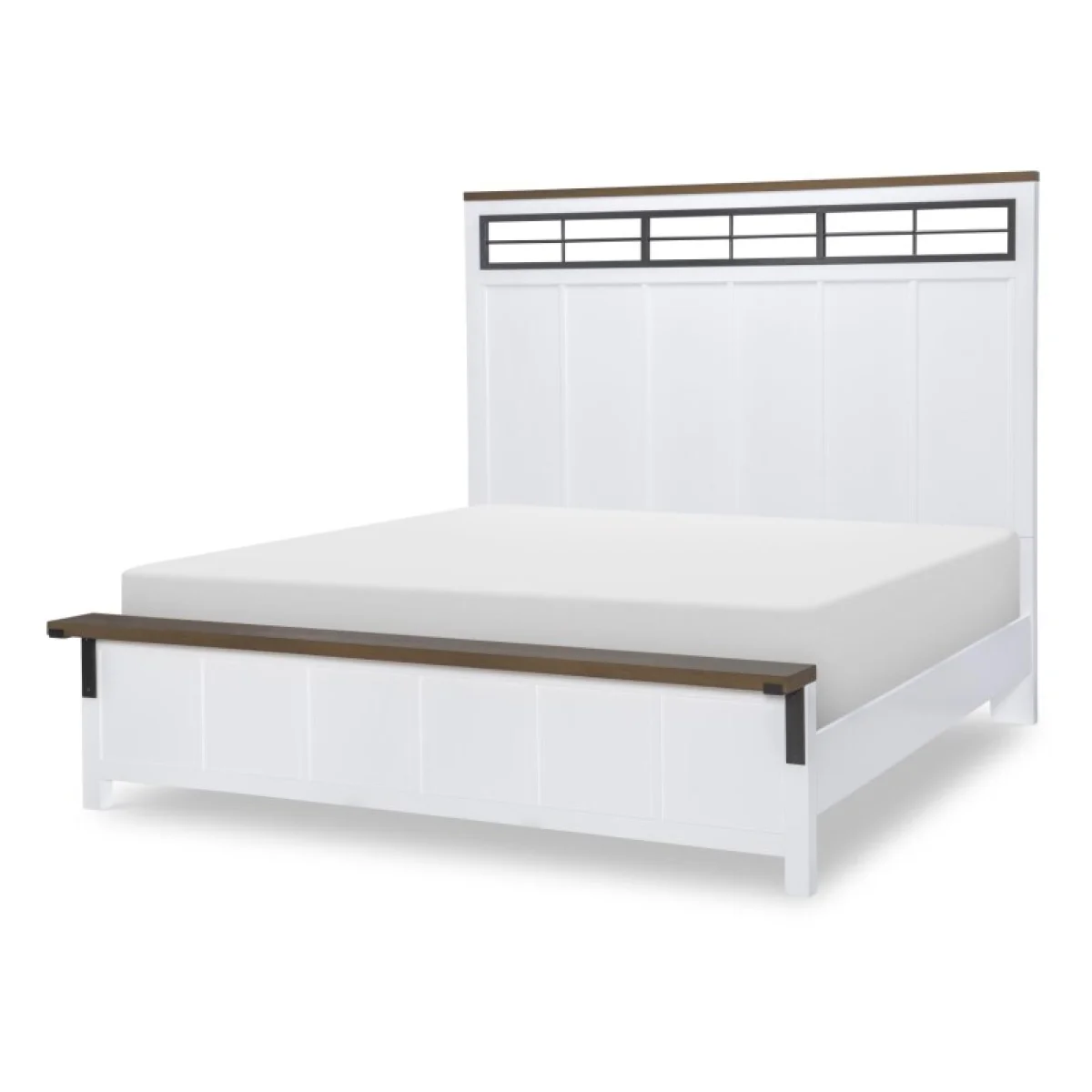 Complete Two Tone Panel Bed Queen 5/0 Beds Beds 4