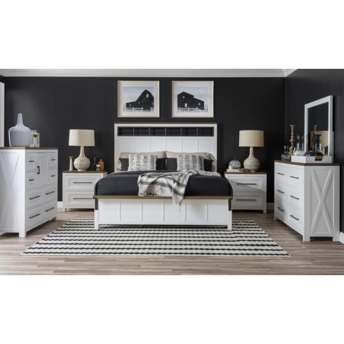 Complete Two Tone Panel Bed Cal King 6/0 Beds Beds 8